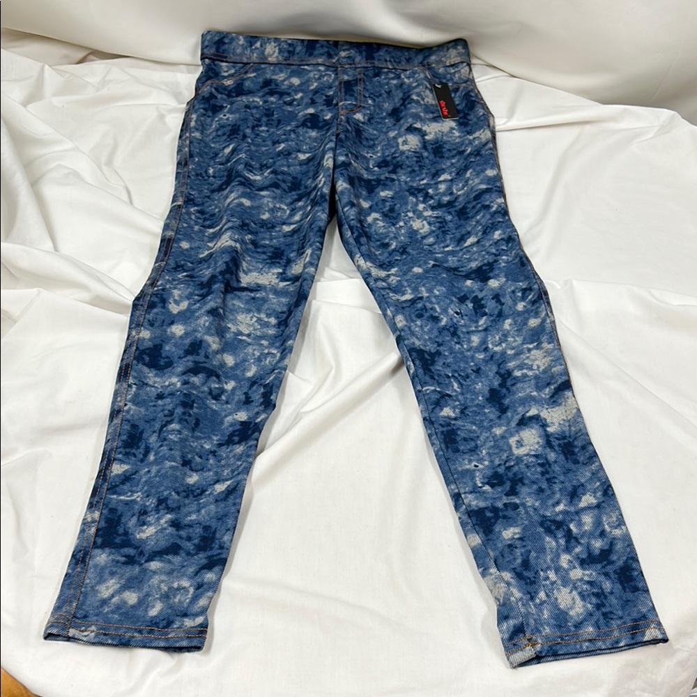ShoSho Blue Acid Wash Jean Look Leggings Size 1X
